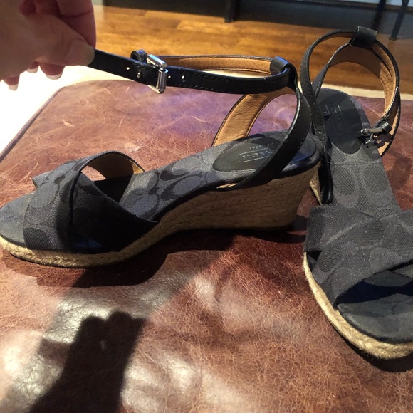 COACH ANKLE STYLE WEDGE SANDALS - Picture 3 of 5